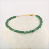 Green Aventurine Bracelet, Natural Green Aventurine Faceted Round Beaded Bracelet, Handmade May Birthstone Bracelet, Green Ombre Bracelet